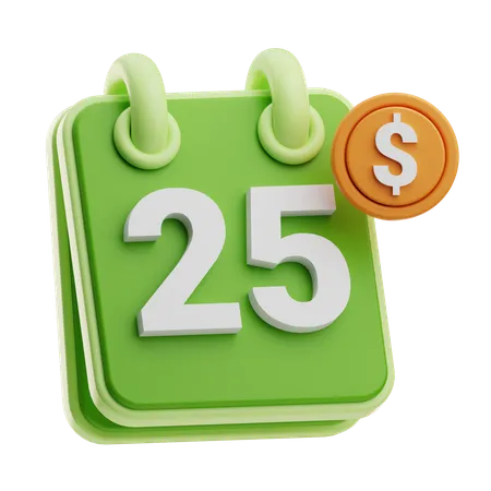 Date de salaire  3D Icon