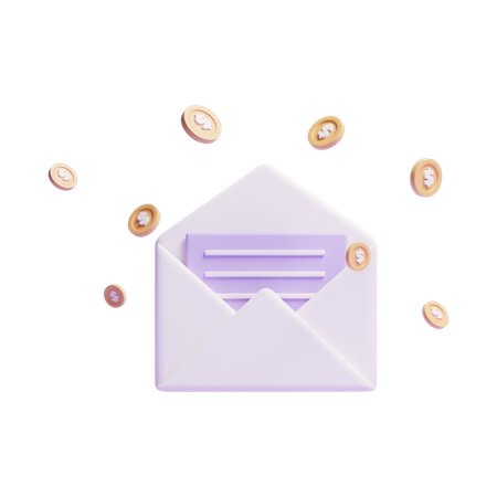 Courrier de salaire  3D Icon