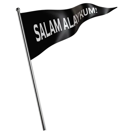 Salam Alaykum Flag  3D Illustration