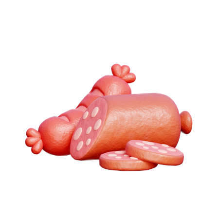 Salami And Sausage  3D Icon