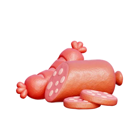 Salami And Sausage  3D Icon