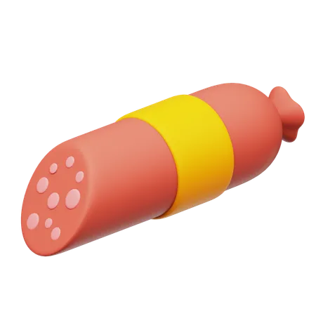 Saucisse de salami  3D Icon