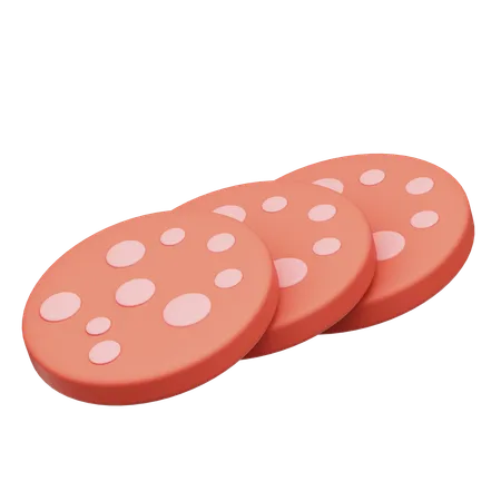 Salami Slice  3D Icon