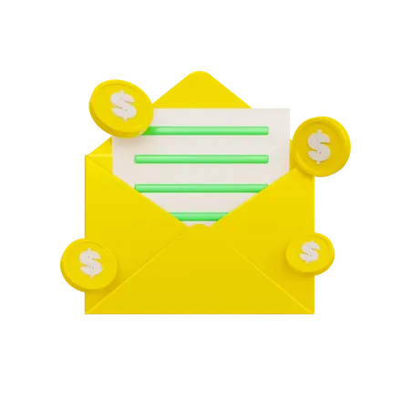 Correo salarial  3D Icon