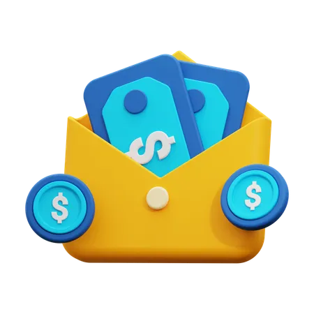 Money In An Envelope 3D Icon