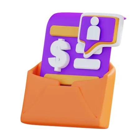 3 D Illustration Salary Acceptance Letter 3D Icon