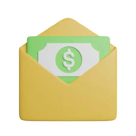 Envelope Money Salary 3D Icon