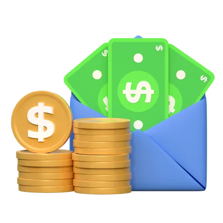 Salary Mail Finance Icon 3 D Illustration 3D Icon