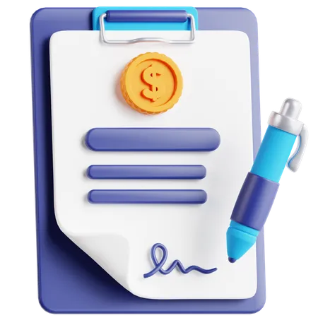 Salary Slip  3D Icon