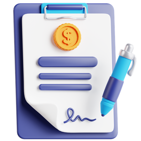 Salary Slip  3D Icon