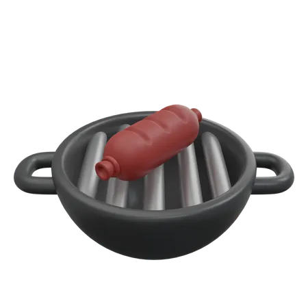 Parrilla de salchichas  3D Icon