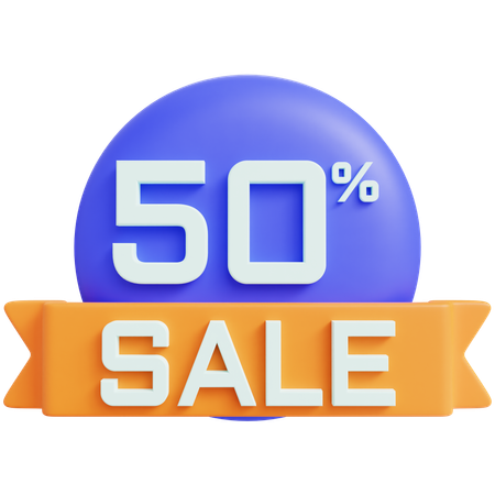 Sale 50 Percent  3D Icon