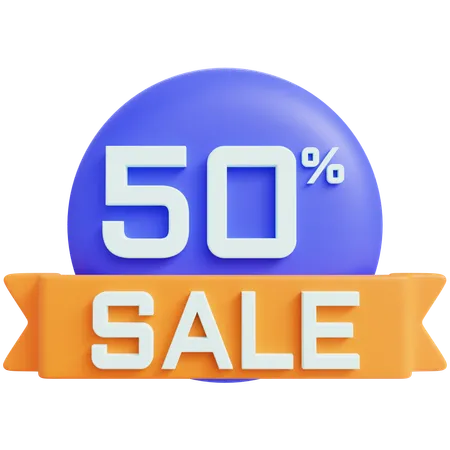 Sale 50 Percent  3D Icon