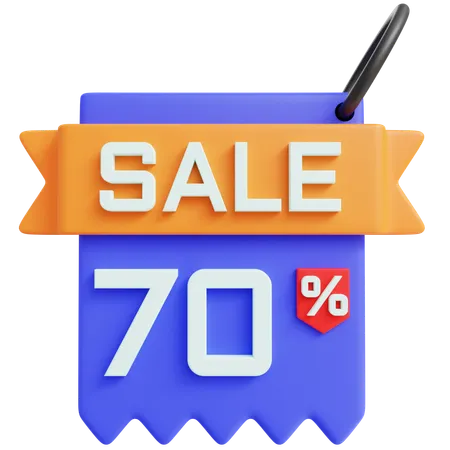 3 D Sale 70 Percent With Isolated Background 3D Icon