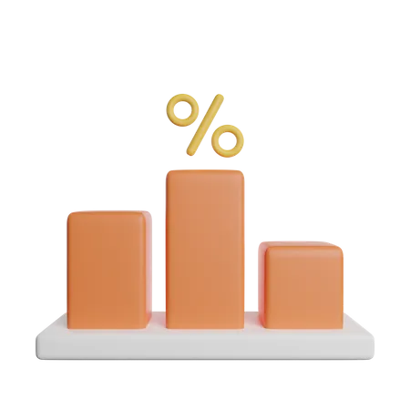 Sales Graph Percentage 3D Icon