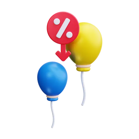 Sale Balloon  3D Icon