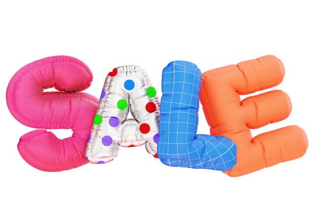 Sale Balloon Text  3D Icon