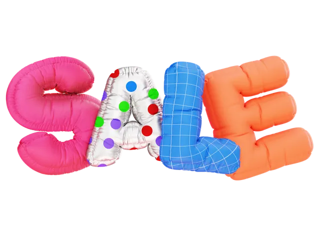 Sale Balloon Text  3D Icon