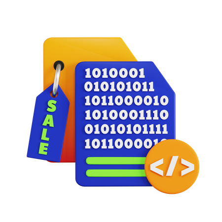 Sale Binary Code  3D Icon