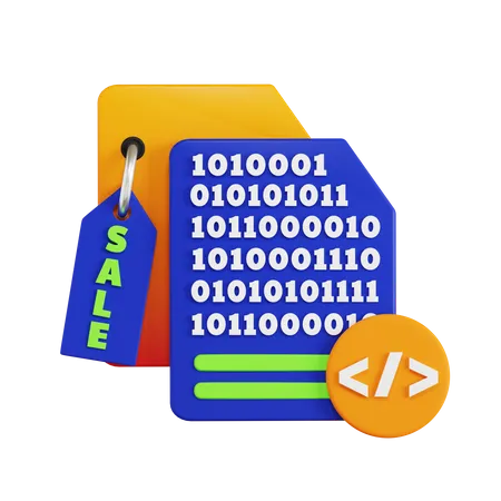 Sale Binary Code  3D Icon