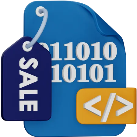 Sale Binary Code  3D Icon