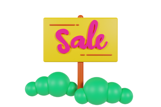 Sale Board  3D Illustration