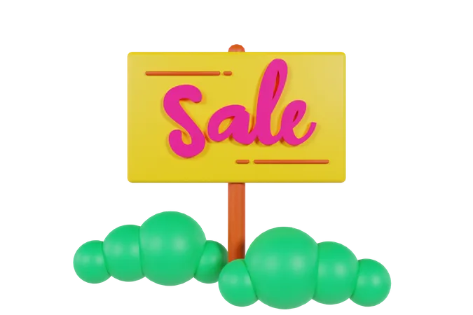 Sale Board  3D Illustration