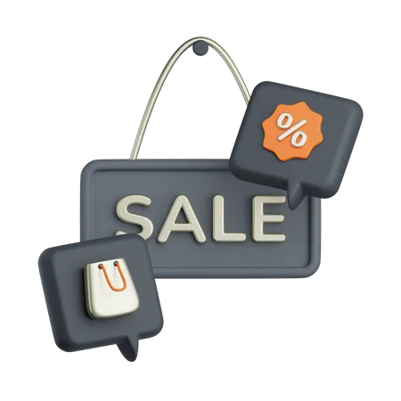 Sign Post Sale Discount 3D Icon