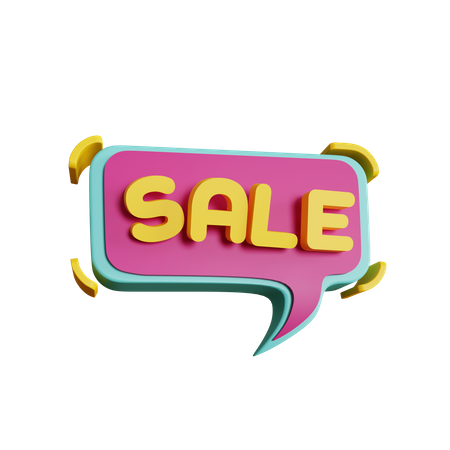 Sale Box Speech Bubble  3D Icon