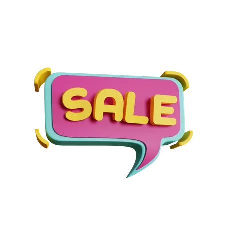 Sale Box Speech Bubble  3D Icon