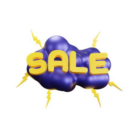 Sale Cloud Bubble  3D Sticker