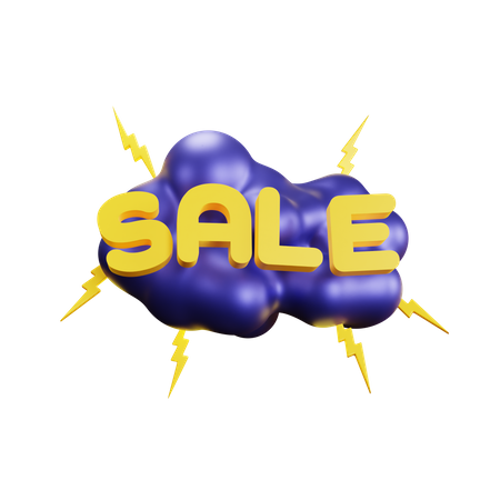 Sale Cloud Bubble  3D Icon