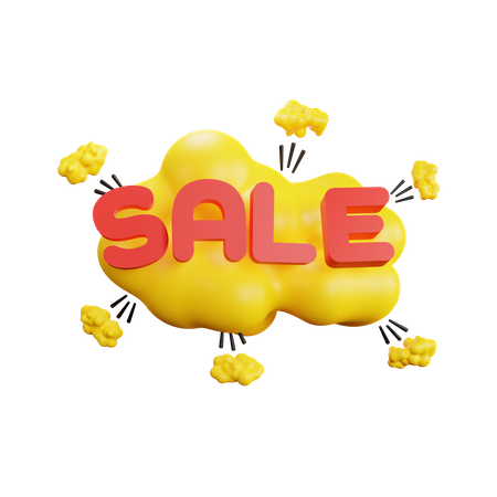 Sale Cloud Bubble  3D Icon