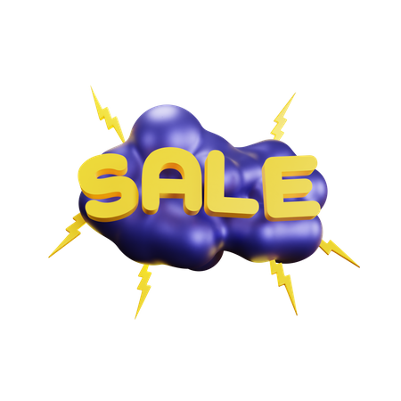 Sale Cloud Bubble  3D Icon