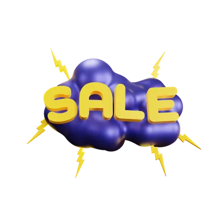 Sale Cloud Bubble  3D Icon