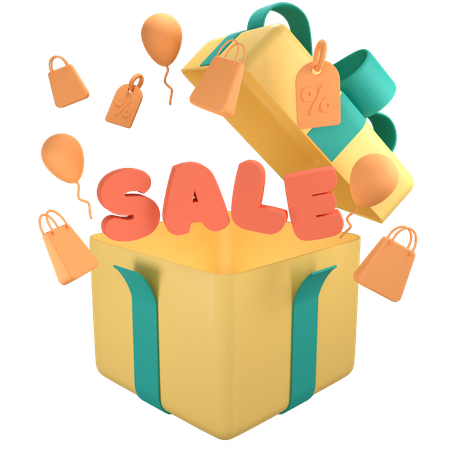 Sale Gift Box  3D Icon