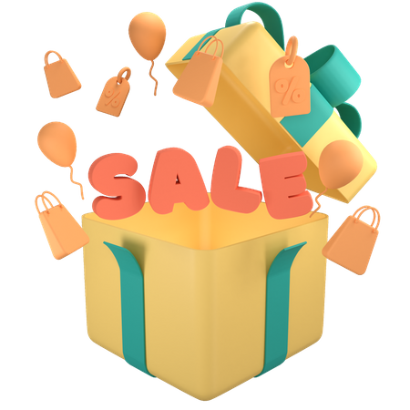Sale Gift Box  3D Icon