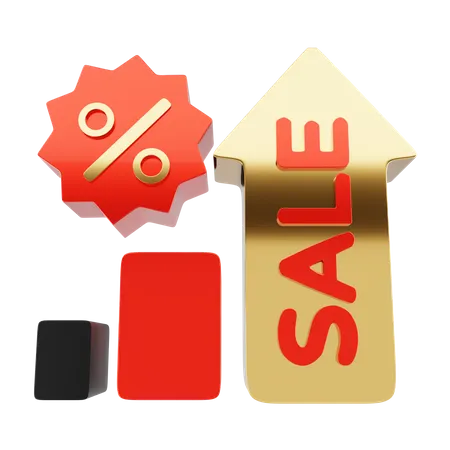 Sale Growth  3D Icon