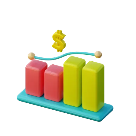 Sale Growth Graph  3D Illustration