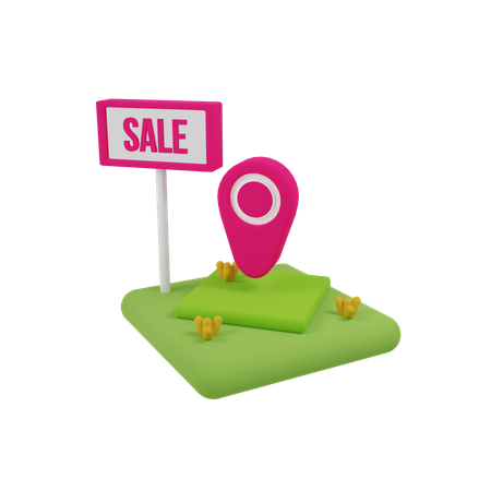 Sale Location Pin 3D Illustration