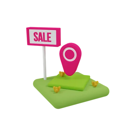 Sale Location Pin  3D Illustration