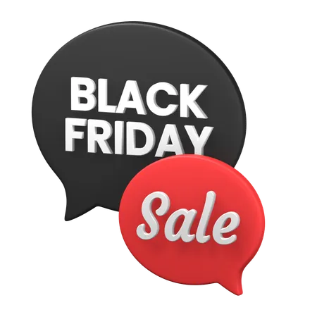 Black Friday Sale Text On Balloon Chat 3 D Icon Illustration Design 3D Icon