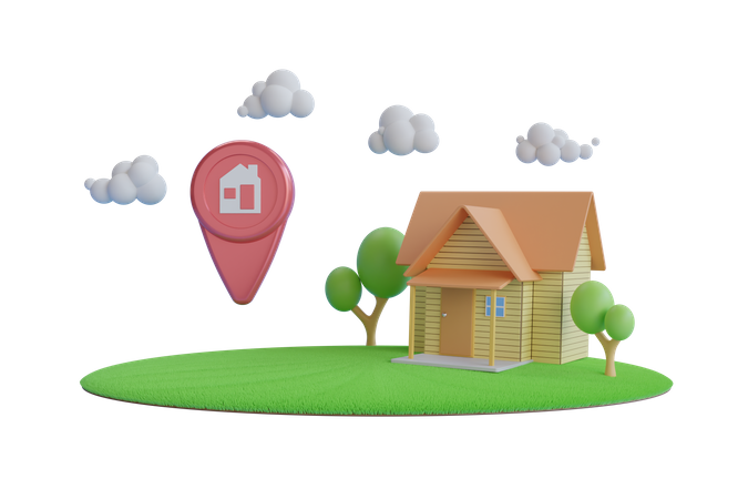 Sale property investment location 3D Illustration