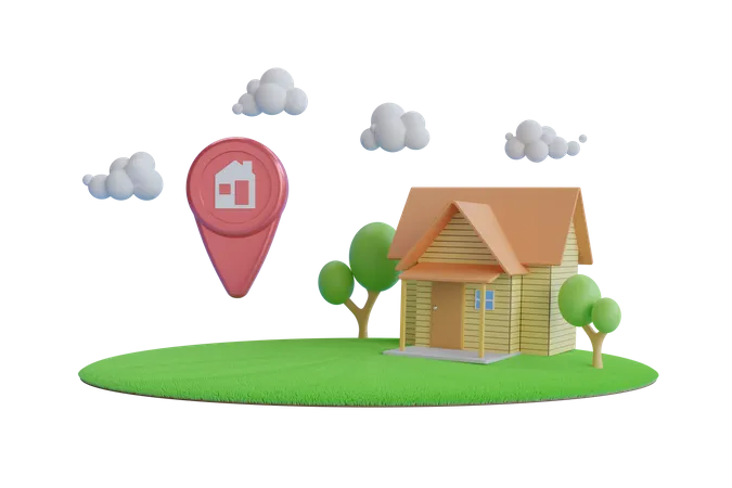 Sale property investment location  3D Illustration