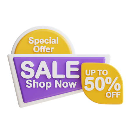 Sale Shop Now 50  3D Icon