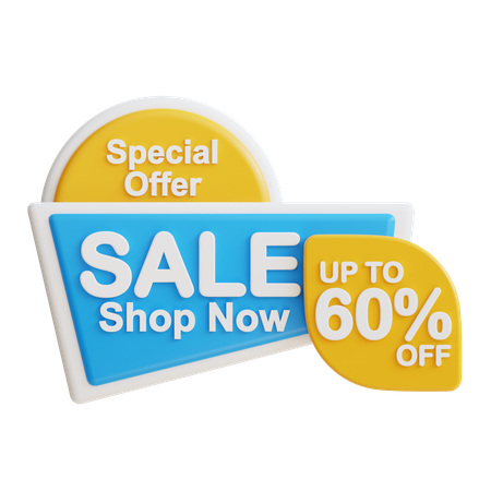 Sale Shop Now 60  3D Icon