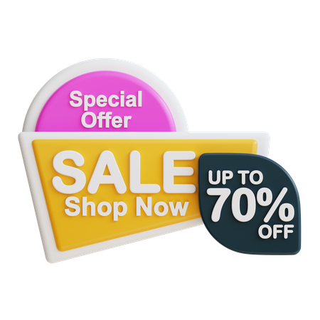 Sale Shop Now 70  3D Icon