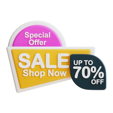 Sale Shop Now 70  3D Icon