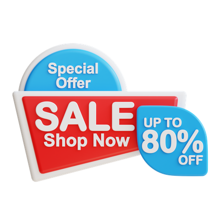 Sale Shop Now 80  3D Icon