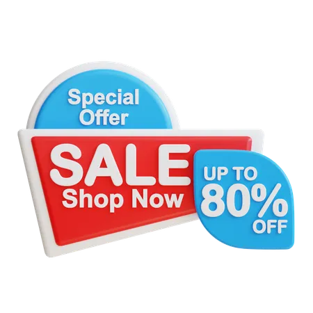 Sale Shop Now 80  3D Icon